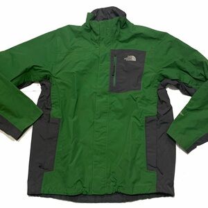 The North Face Men's Green and Gray hyvent jacket